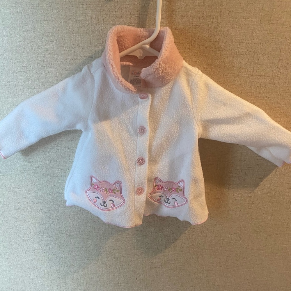 Swiggles Pink and White Baby Jacket